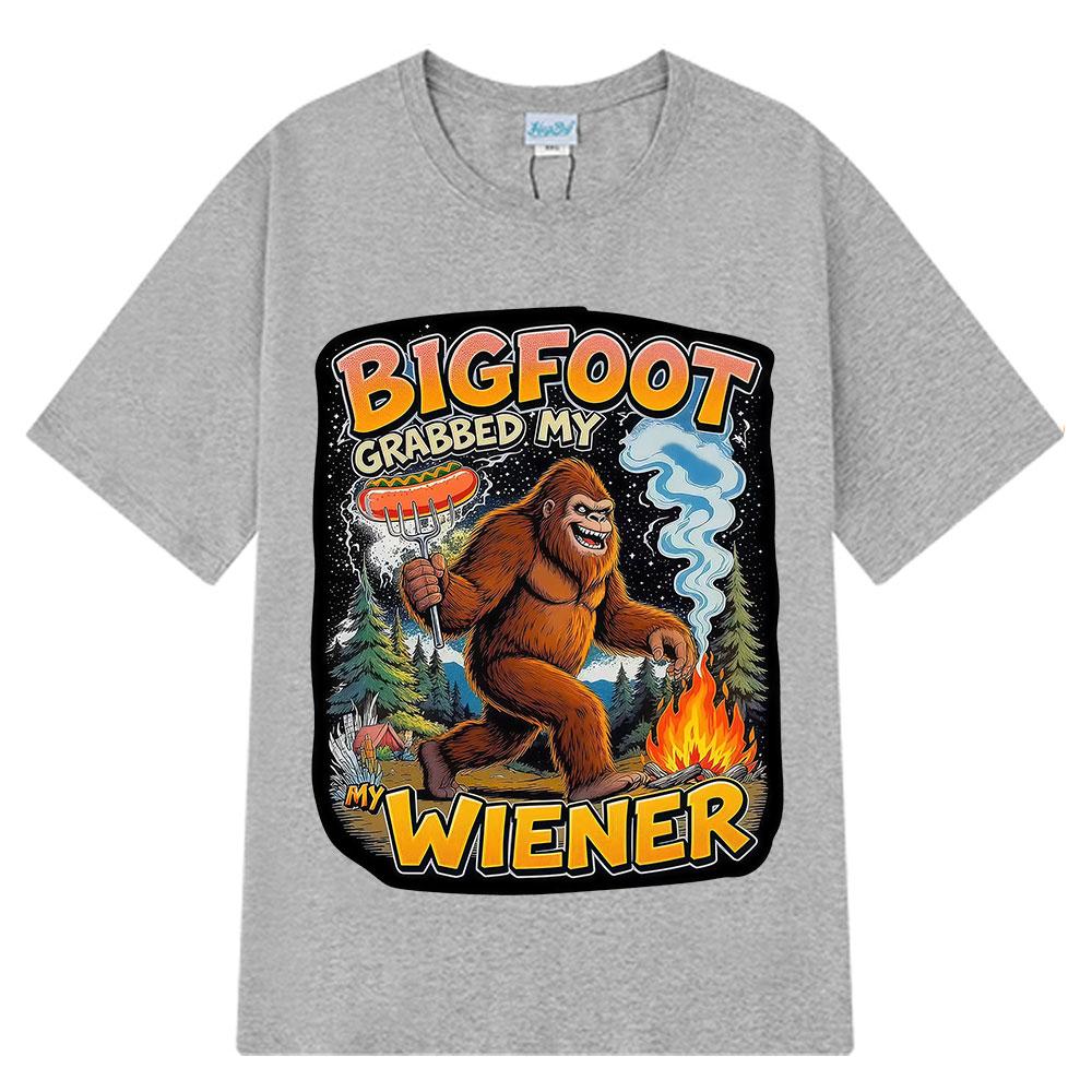 Bigfoot Hat Mein Würstchen Gegriffen Lustiges Meme T-Shirt Herren Damen Vintage T-Shirts Sommer Baumwolle Mode Hip-hop Lässige T-Shirts Streetwear