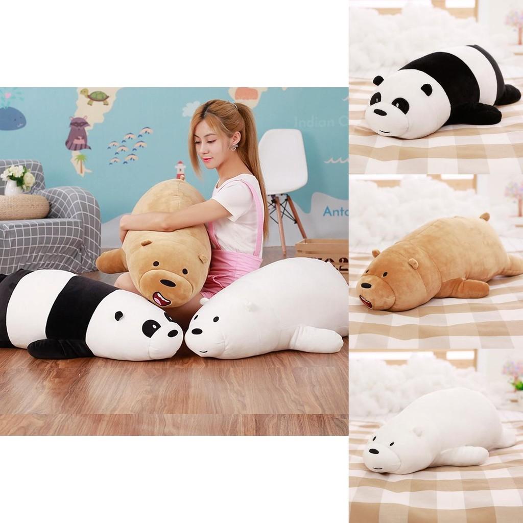 We Bare Bears Pillow Cartoon Bear Grizzly Bear Panda Soft Stuffed Plush Toy Doll Adorable And Cuddly