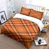 Orange plaid check pattern. Bedding sets Duvet cover sets Duvet covers Pillowcases(1* Duvet Cover 2* Pillowcases without duvet insert)