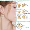 Beebeecraft 12Pcs 2 Styles Flower Stud Earring Findings 18K Gold Plated Cubic Zirconia Sakura Post Earring Findings Peach Blossom Shape for Spring
