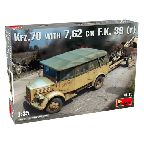 Miniart 1/35 German Kfz.70 & 7.62cm F.K.39 (r) Plastic Model Kit MA35189