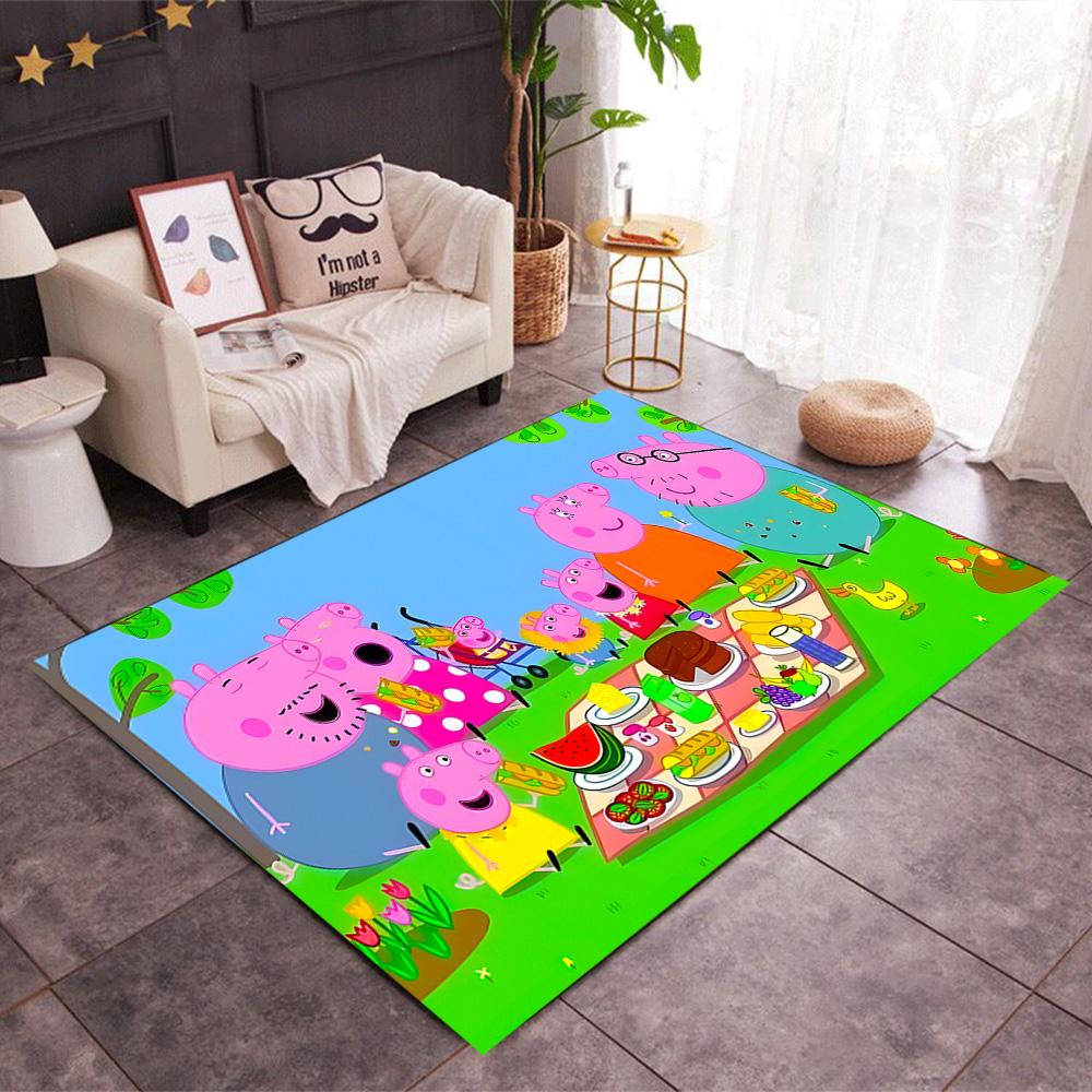 Peppa Pig's Colorful World Floor Rug Office Rug Perfect for Bedrooms Dining Room Outdoor Playrooms Antislip Carpet Office home decor