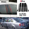 6Pcs Car Door Window Pillar Posts Trim Cover Sticker for VW Mk5 Jetta Sedan 2006 2007 2008 2009 2010 Glossy Black Exterior Part