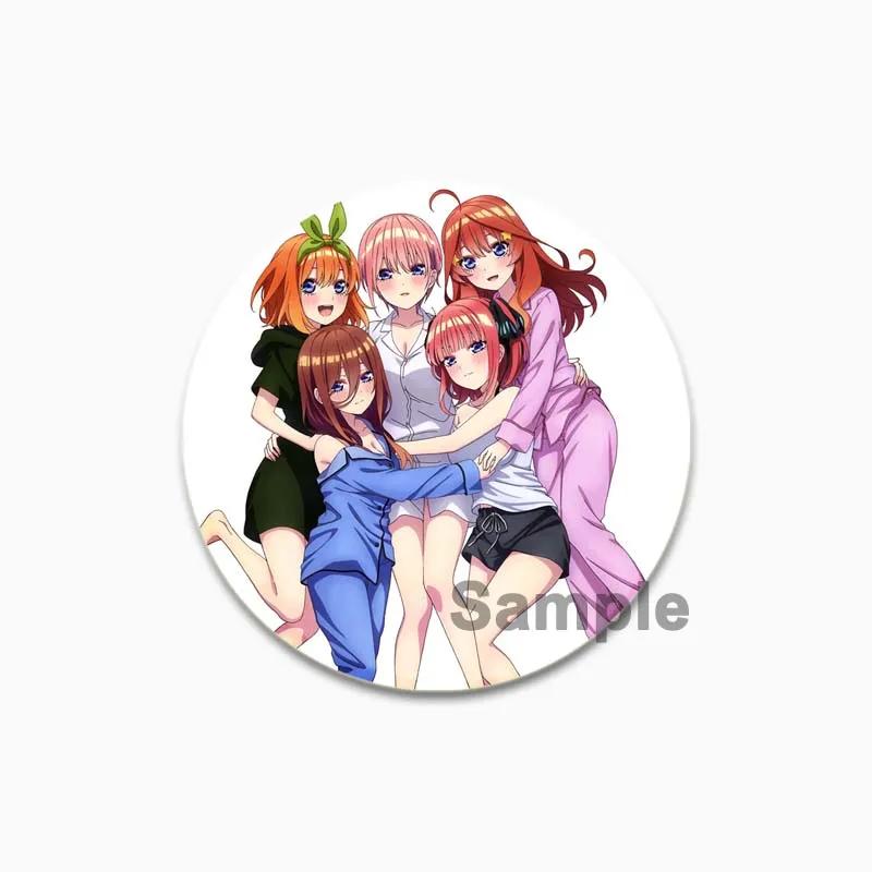 32/44/58mm The Quintessential Quintuplets Pin Broche feito à mão para roupas Desenho animado Cosplay Emblema Mochila Decoração Jóias Presente infantil