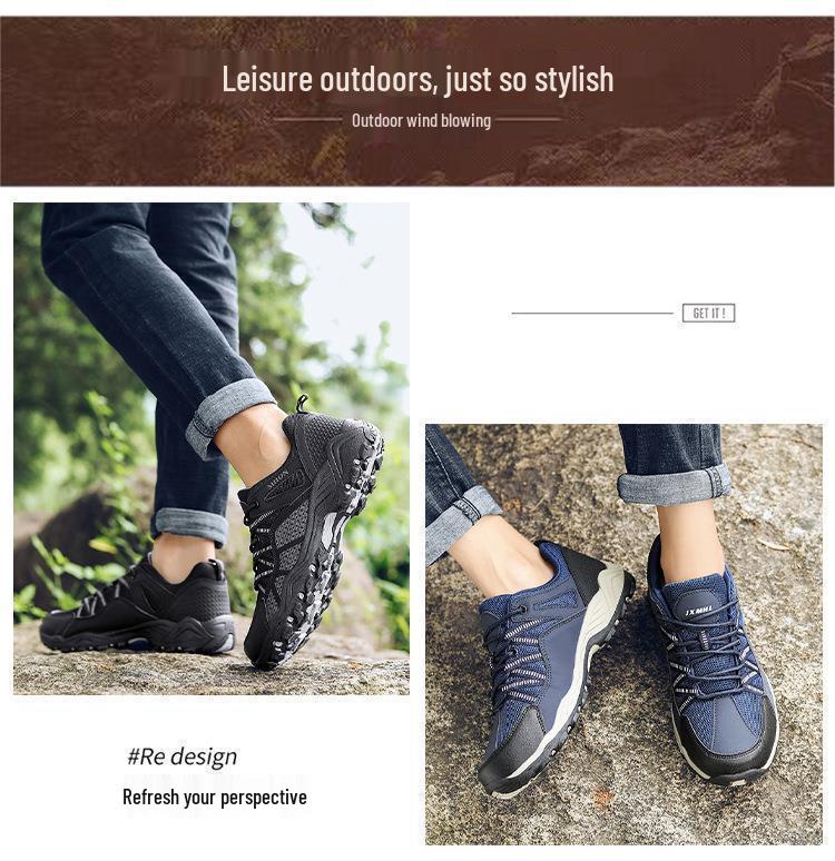Men's Plus Size Casual Outdoor Hiking Shoes for Spring and Summer