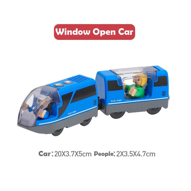 Kids RC Electric Train Set Locomotive Magnetic Train Diecast Slot Toy Fit for Wooden Train Railway Track Toys for Children Gifts