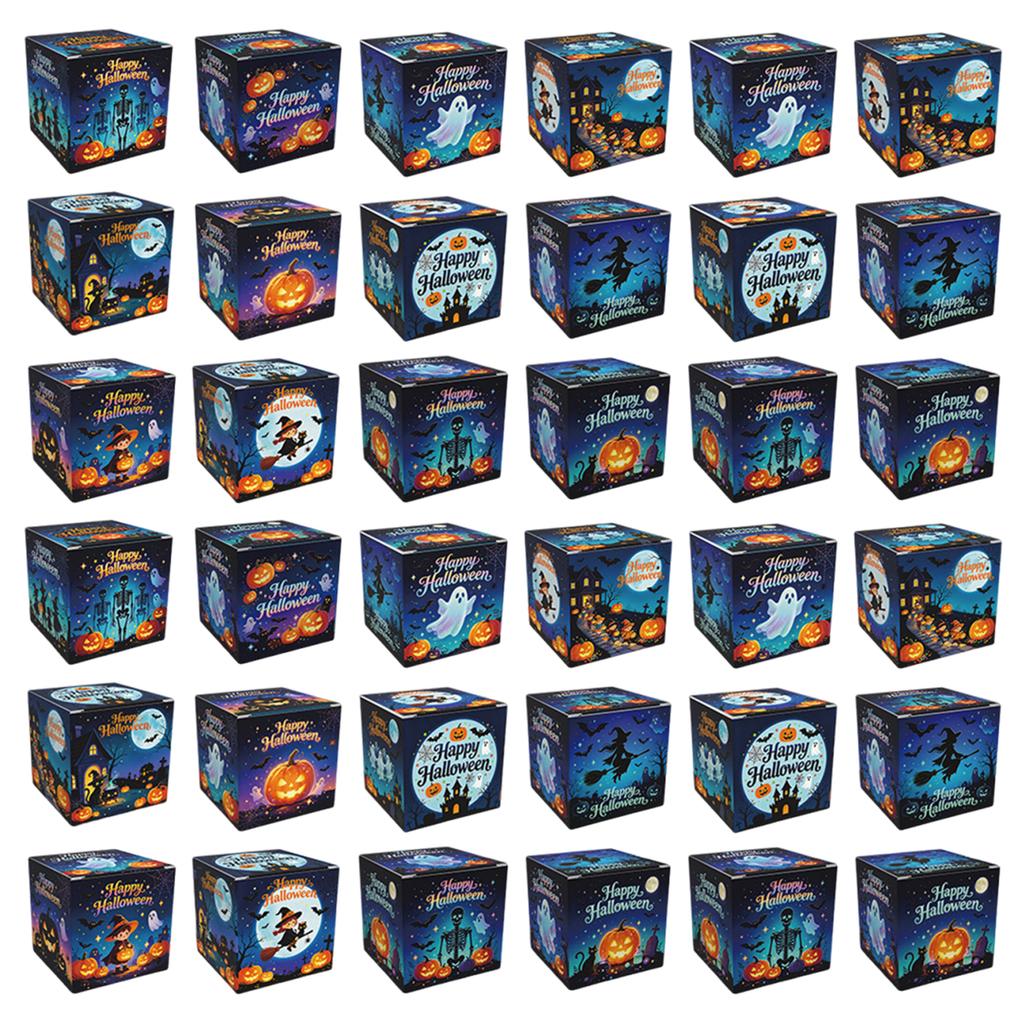 Halloween Paper Gift Boxes Large Capacity Halloween Candy Treat Boxes for Holiday Treat Cookie Goodie Snack Packaging