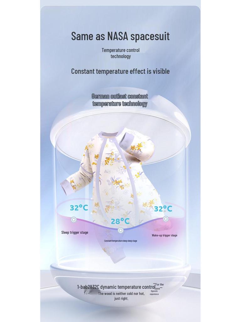 iBaby British Baby Quilted Constant Temperature Split-Leg Sleeping Bag for Autumn and Winter - Anti-Kick Sleepwear for Boys and Girls