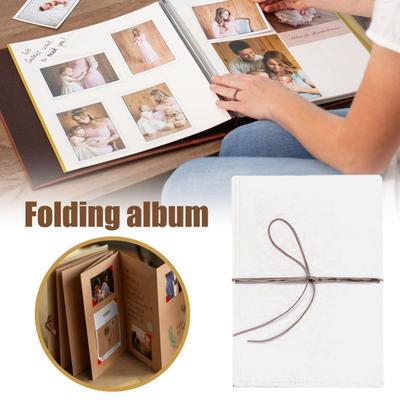 Trekkspill Scrapbook Album Strekkbar Brettbar Hardback Fotoalbum DIY Håndlaget Par Minnebok