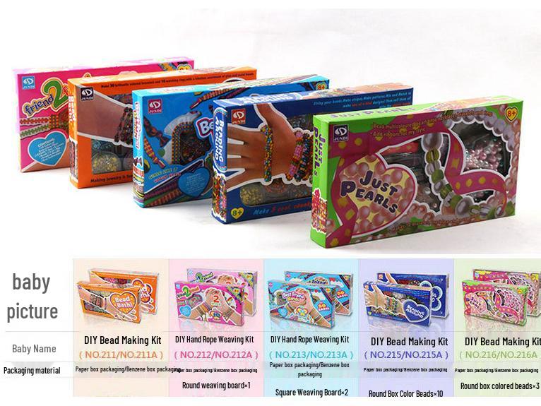 Children's DIY Beading & Weaving Bracelet Kit - Educational Jewelry Making Toys for Girls