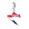 925 Silver Pan Charms Fit Original Bracelet Europe Greece Iceland France Italy Finland Flag Map Dangle Bead for Jewelry Making