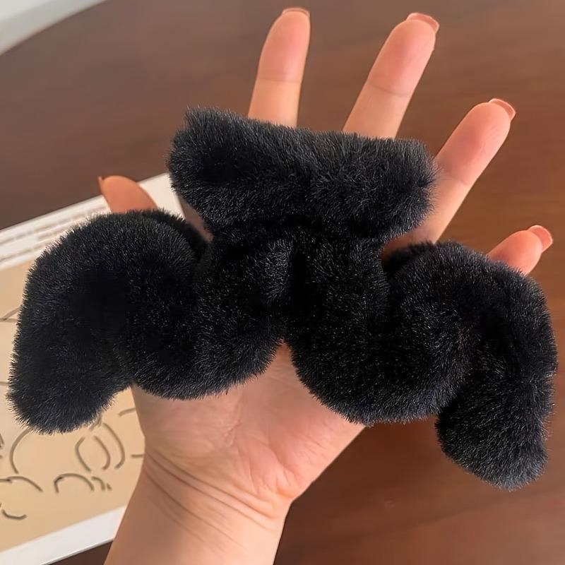 1pc Soft Cute Fluffy Hair with Colorful Autumn Winter Fashion Clips Women's Daily Curly Hair Warm and Versatile Decoration