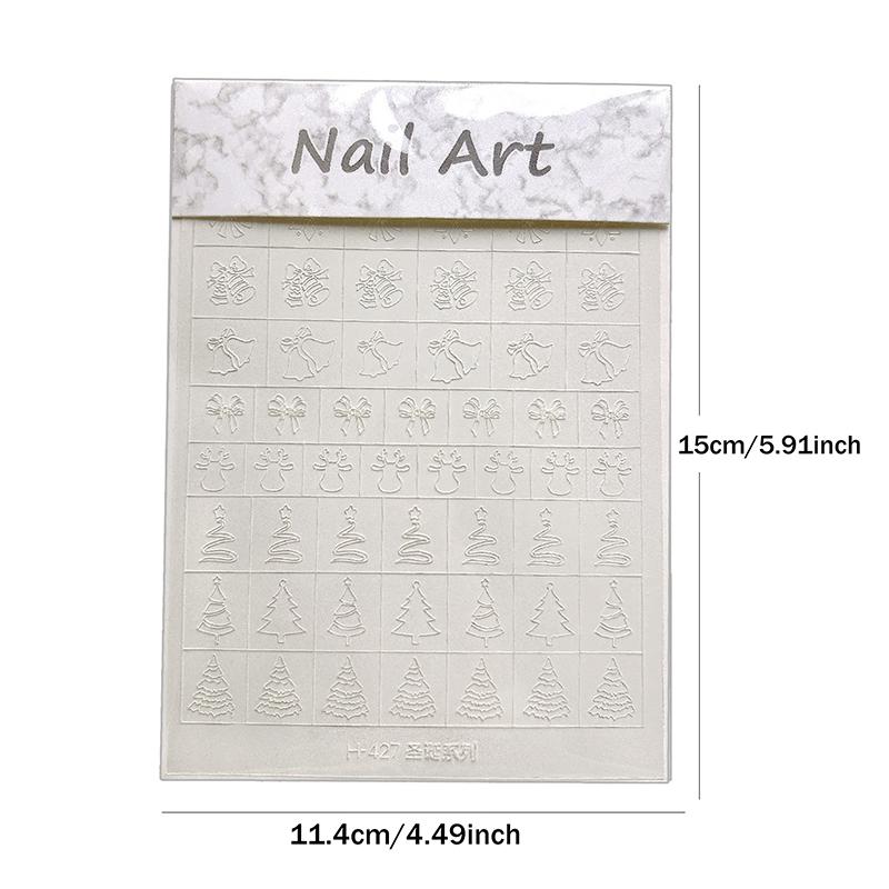 1Pcs Airbrush Stencil For Nails Winter Snowflake Snow Tree Christmas Decors Hollow Nail Stickers Airbrush French Manicure Tips