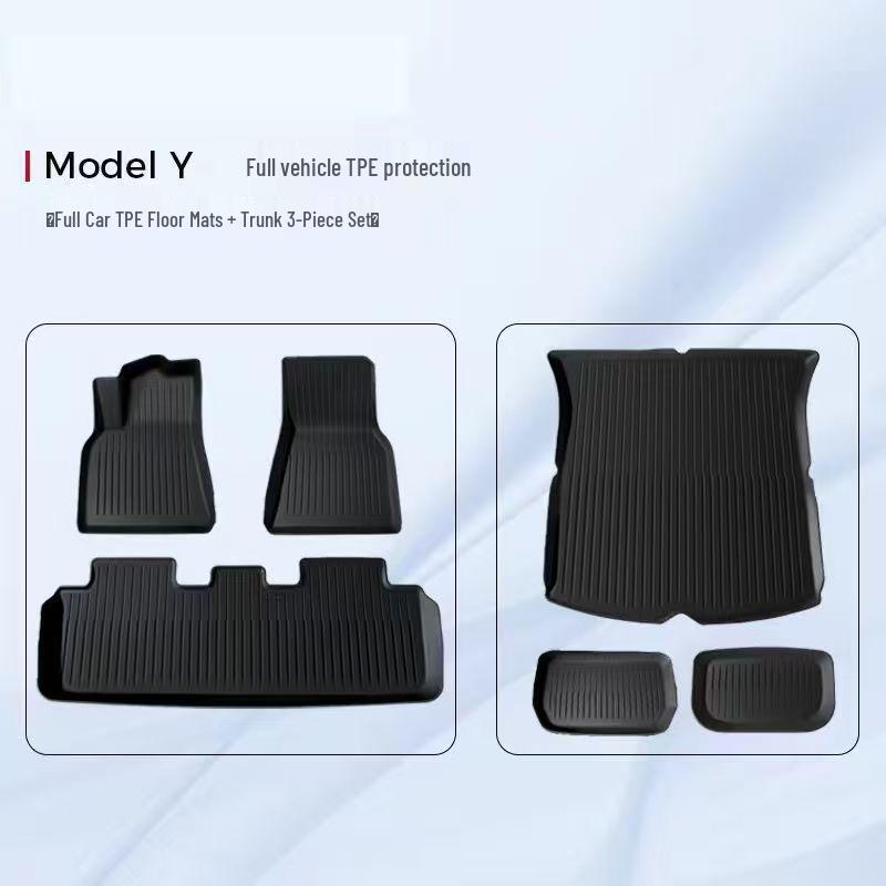Tesla Model Y/3 Facelift Left-Hand Drive HK TPE Odorless Floor & Trunk Mats