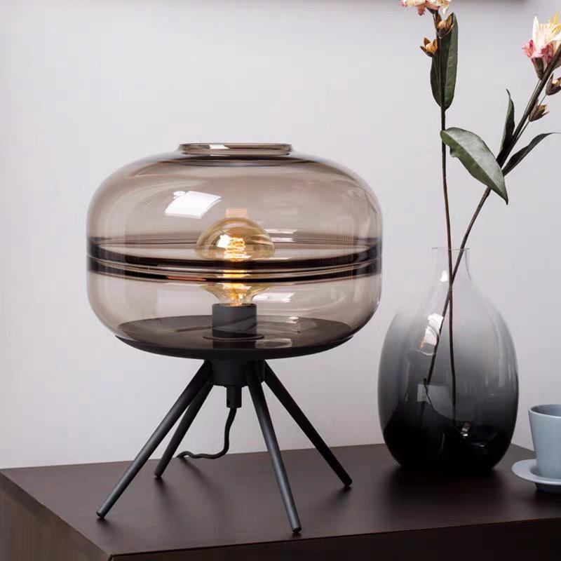 Minimalist Nordic Glass Table Lamp for Bedroom or Living Room Decor