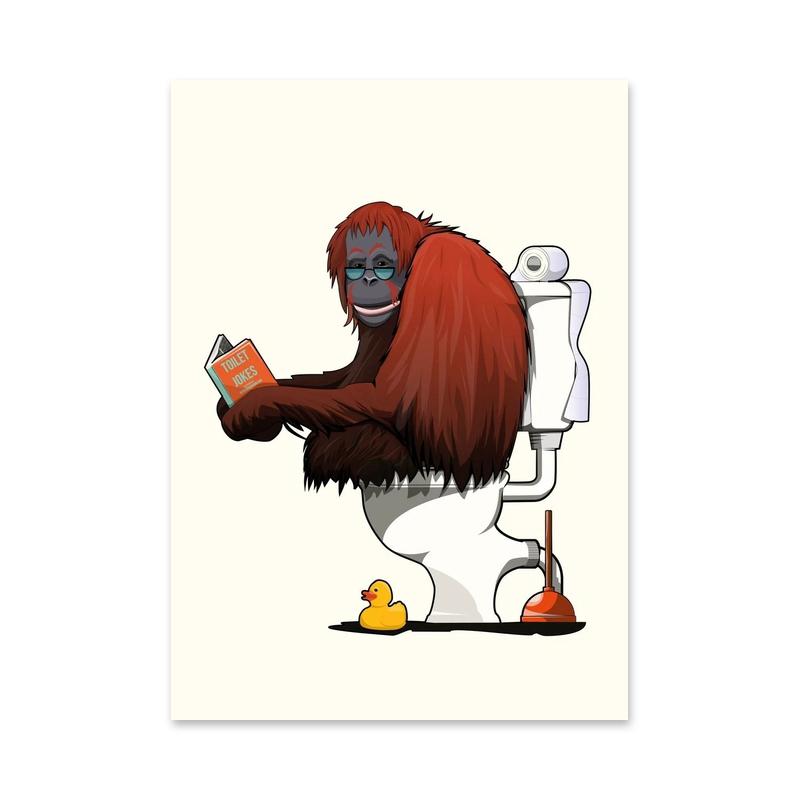 

Постеры и принты с животными в скандинавском стиле для ванной комнаты, ретро-картины на холсте, настенные художественные картины для гостиной, украшения дома 21x30cm No Framed