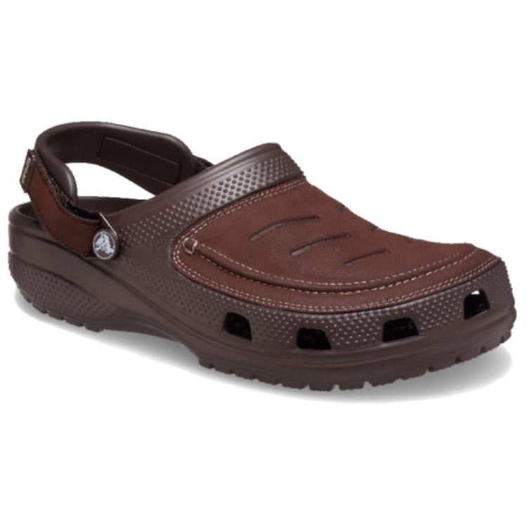 Crocs Yukon 2 Sports Clog Leather Comfortable Versatile Clogs Men Clogs Dark-Brown 207689-23D