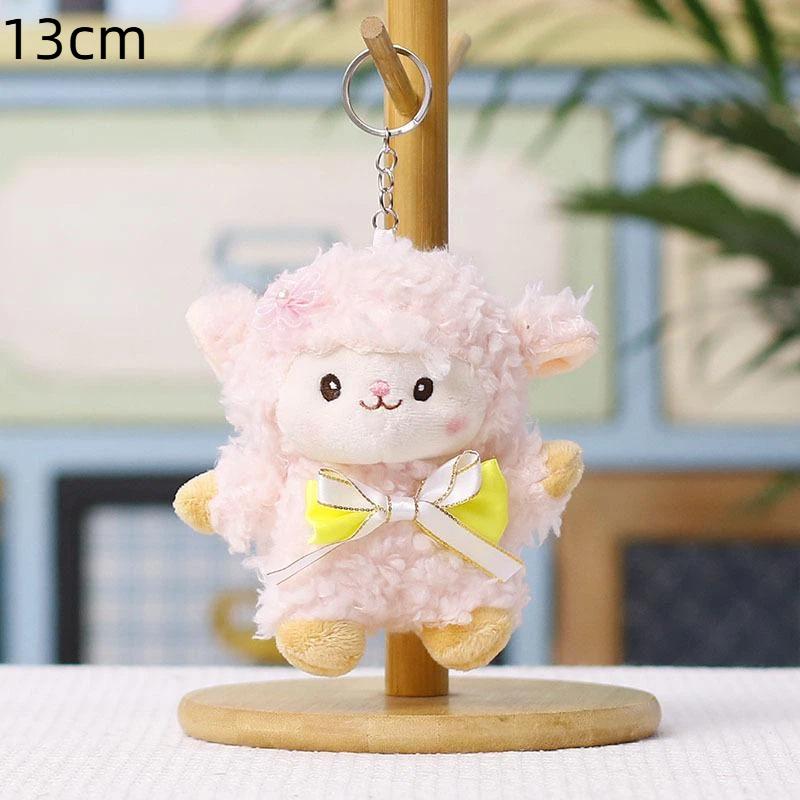 Fluffy Sheep Plush Keychain Cute Soft Furry Charm for Luggage Decor Kids Christmas Holiday Souvenir Gifts