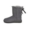 Short Bow Stiefel Fleece Lined Gray Women's 1110706-CHRC