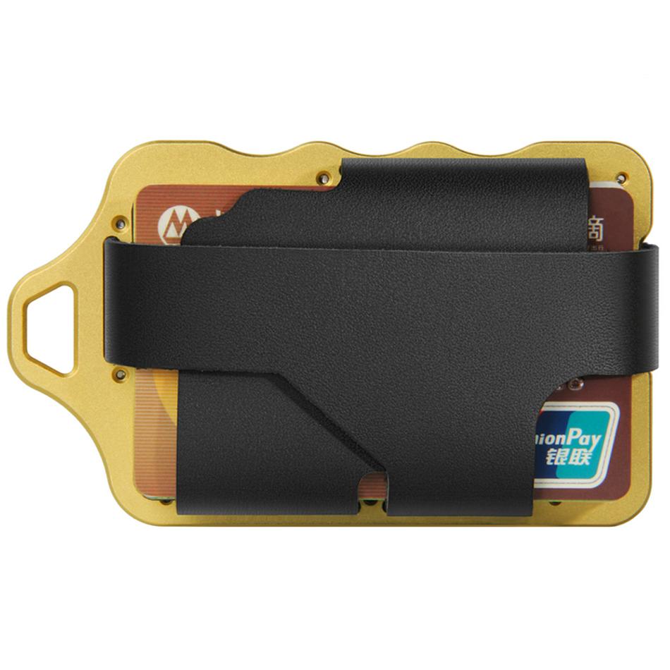 New Contour Minimalist Tactical Stainless Steel Front Pocket Wallet for Men золотой
