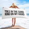 Toes In the Sand Ring On My Hand Beach Towel Bridal Shower Bachelorette Hen Party Bride To Be Wedding Decoration Honeymoon Gift