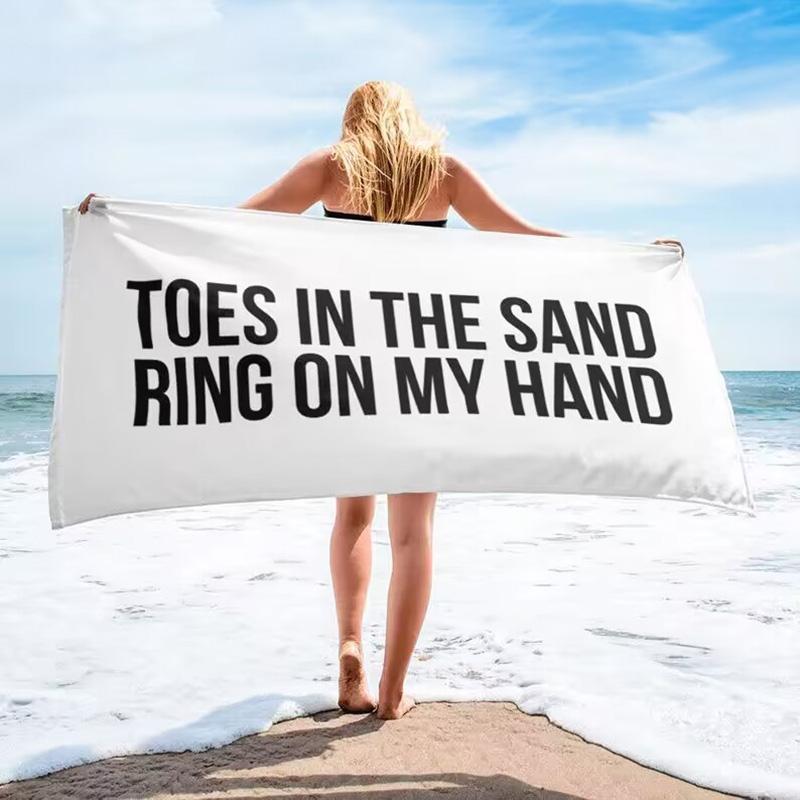 Toes In the Sand Ring On My Hand Beach Towel Bridal Shower Bachelorette Hen Party Bride To Be Wedding Decoration Honeymoon Gift