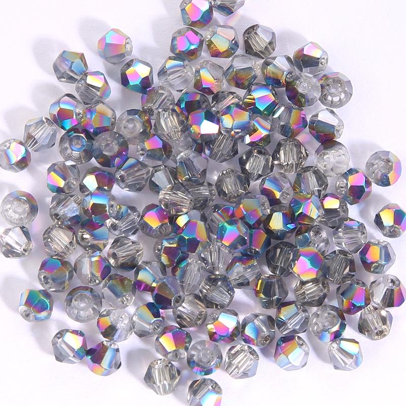 200 Pièces 4MM Perles de Verre Forme Cônes Cristaux Facettés pour la Fabrication de Bijoux Bracelet Collier Boucles d'Oreilles Perles DIY
