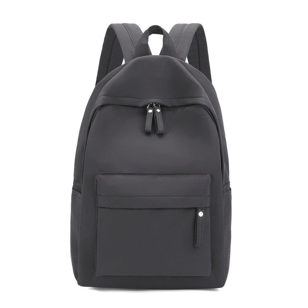 Solid Color Nylon Backpack Large Capacity Korean Style School Bag Rear Plug-in Box Design Travel Backpack for Adults Student
