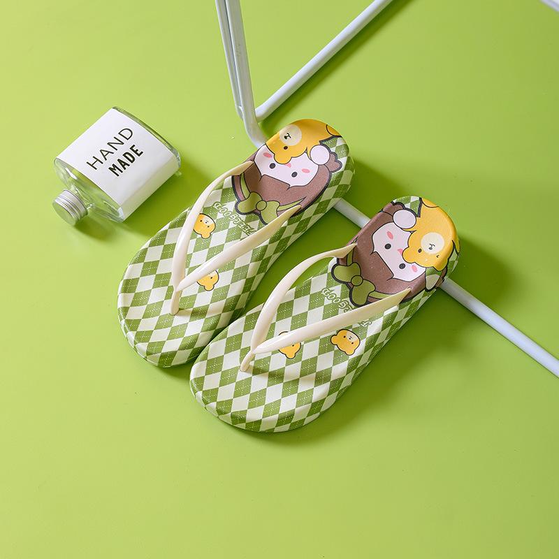 

Женские летние нескользящие пляжные шлепанцы с перемычкой между пальцами - Новые модные шлепанцы на высокой подошве Size 39 зелёный