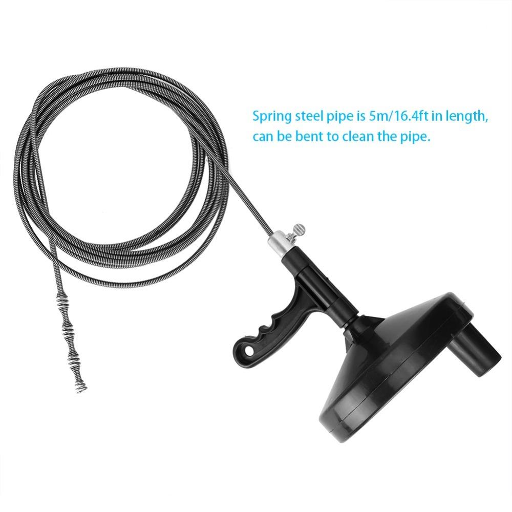Heavy Duty Pipe Clog Remover Steel Core Hand Dredge Tool Flexible Drain Auger Snake Toilet