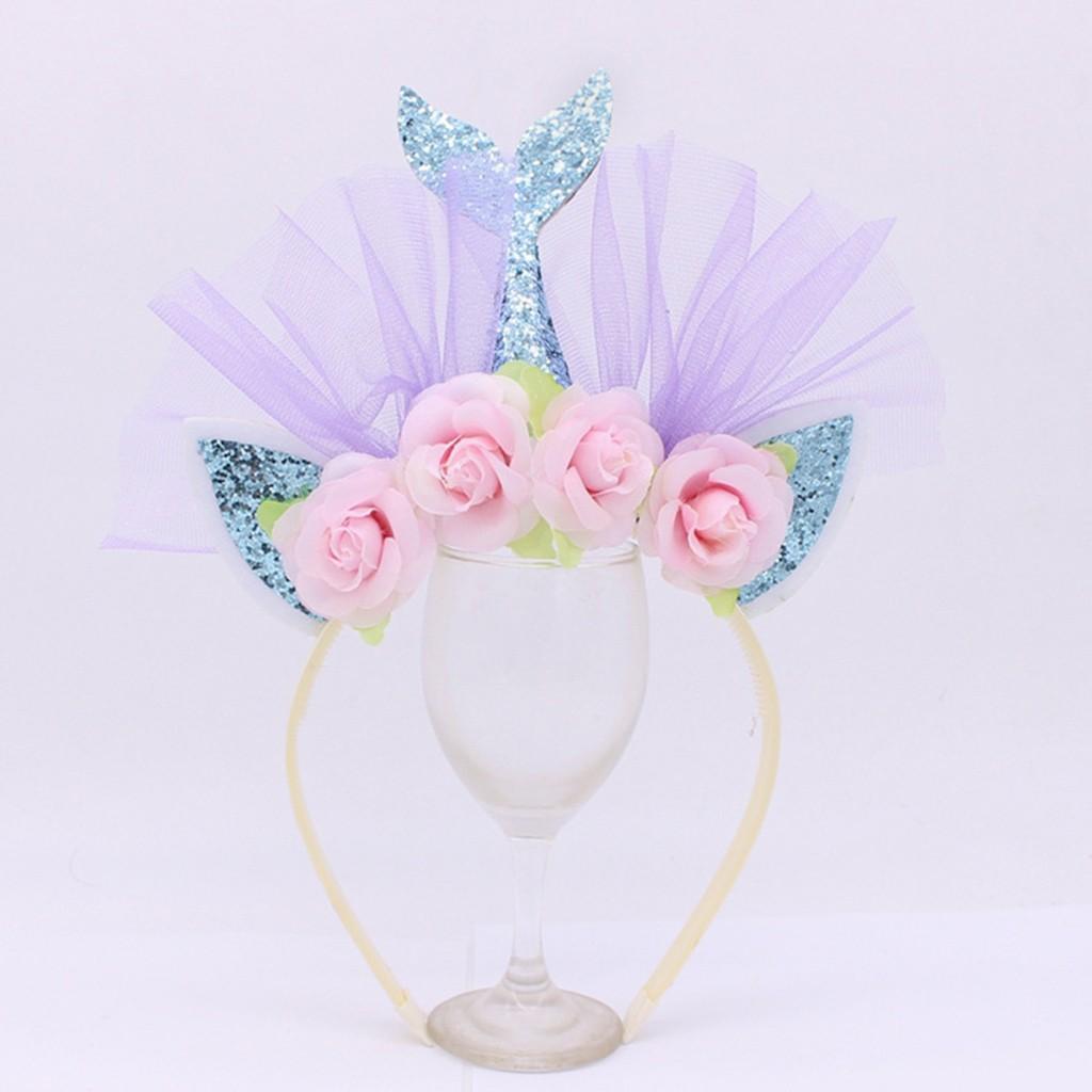Kid Girls Baby Cosplay  Flowers Headband Headclip Accessories
