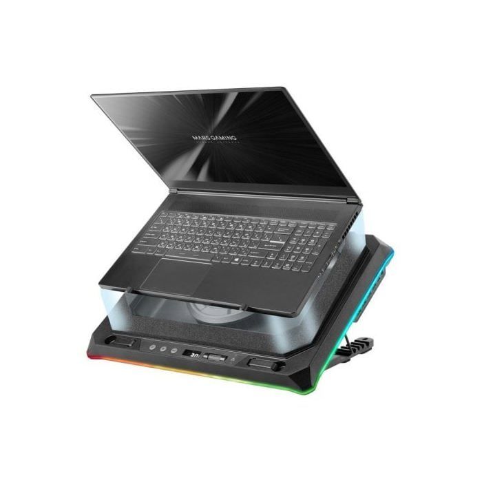 Mars Gaming Mnbc-ultra Base Refrigeradora Y Stand Para Portátiles Hasta 18" Rgb 5 Posiciones Negro
