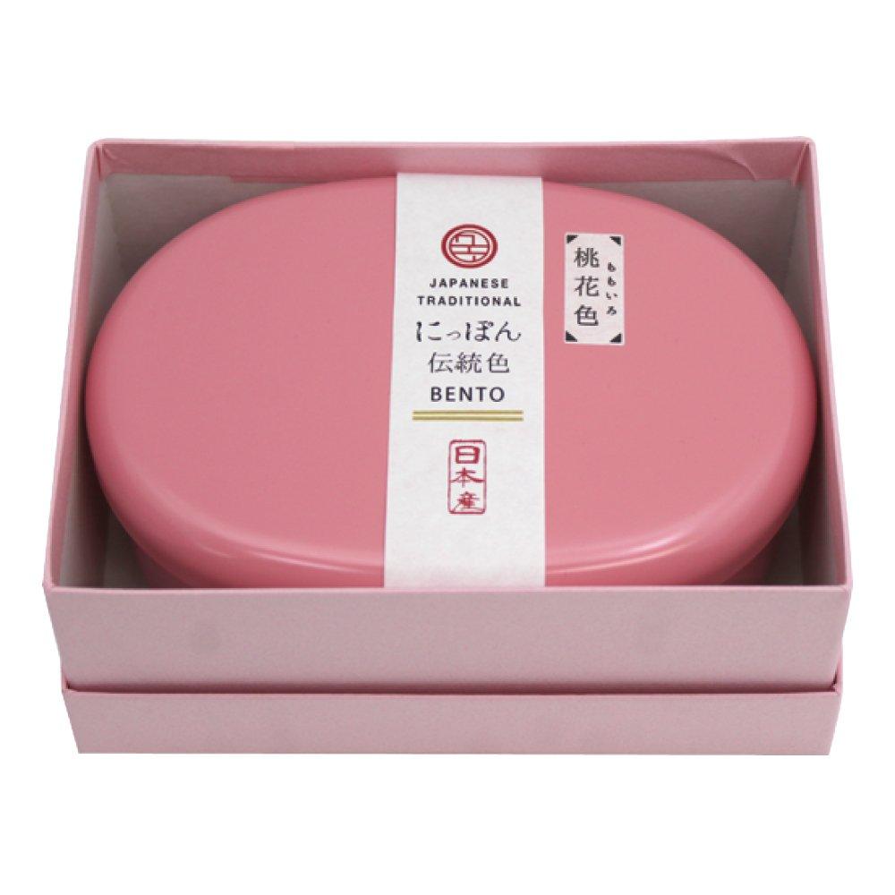 

падóу японский традиционный цвет овальный ланч-бокс цветок тонкий подарок простой сделано в Японии одноярусный (персиковый цвет) (400мл)