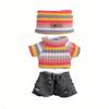 Doll Clothing Set, Top + Pants/Skirt + Hat Three-Piece Set Birthday Gift Plush Clothes Accessories Suitable for 6.7-Inch Dolls Only Include Clothes