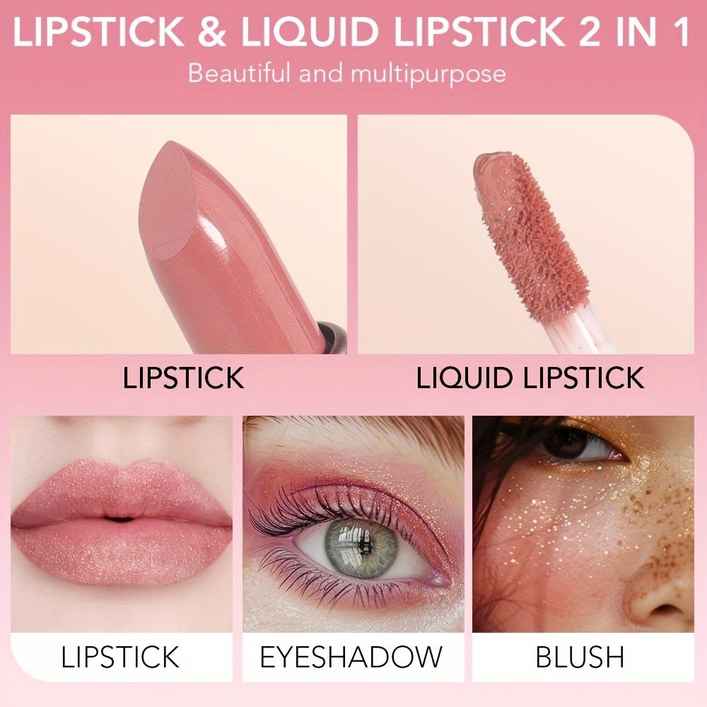 2-in-1 Non-Stick, Moisturizing Lipstick - Long-Lasting, Fade-Resistant Liquid Lip Color with A Glossy Finish Lipstick Gift for Women