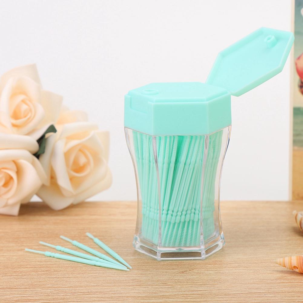 200 ks Oboustranné párátko Domácí čištění Odstranění zubního kamene Párátko (Zelená)