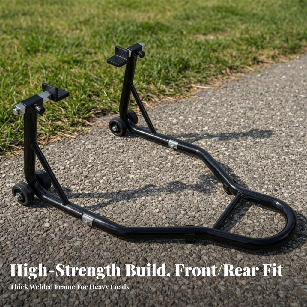 Resistant Rear Stand | Heavy-Duty Iron Tubing, Motorcycle Paddock Stand, Stable