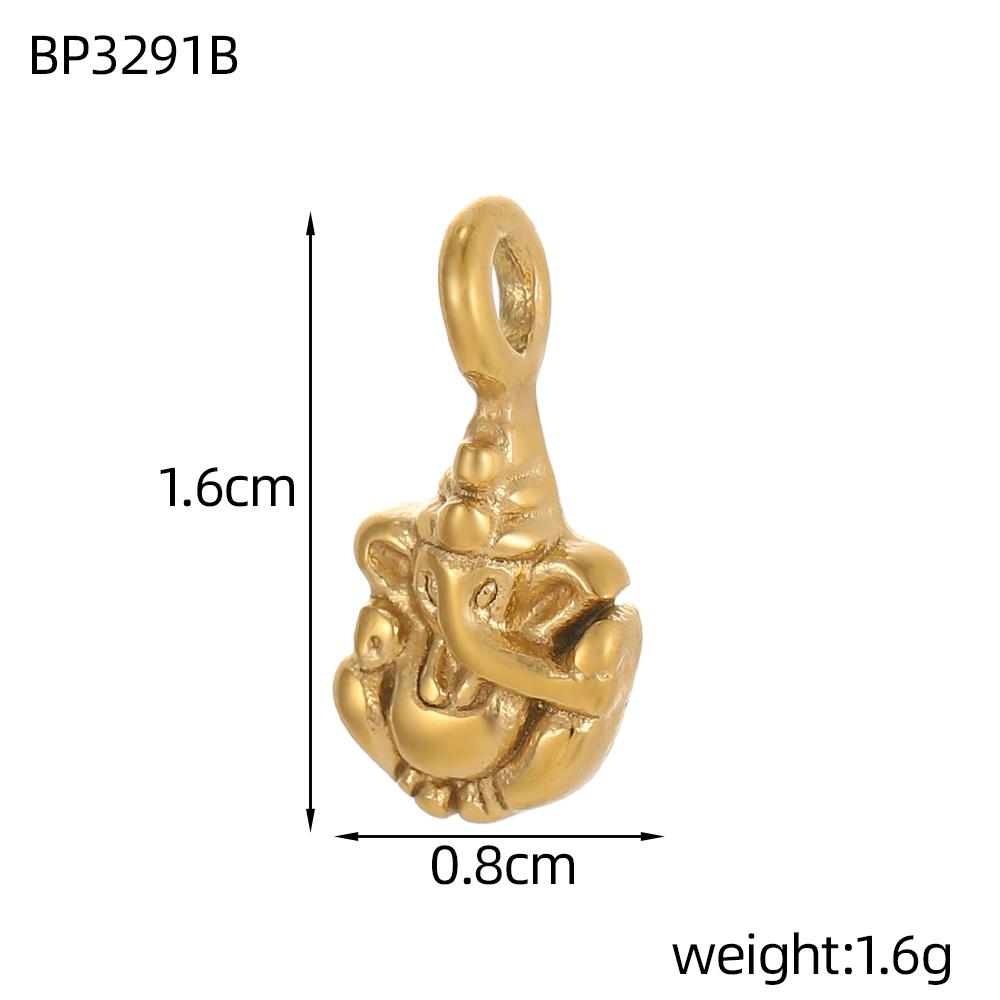 3PCS/LOT CARLIDANA Gold Plated Stainless Steel Charms, Flower Animal Heart Bow Pendants for DIY Necklace Jewelry Making