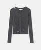 Etre Au Sommet Cut-Out Rib Cardigan (Charcoal)