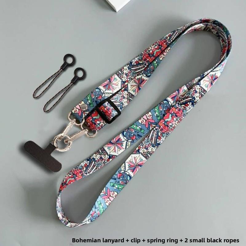 

Mobile Phone Crossbody Clip Antilost Retro Pattern Strap Long Straps Adjustment Length Hanging Universal Neck Lanyard For Phone