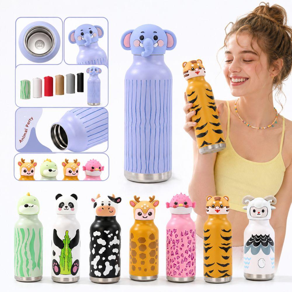 Dual-Drinking Kids Water Bottle Vacuum Insulated Bottle For School Office Home