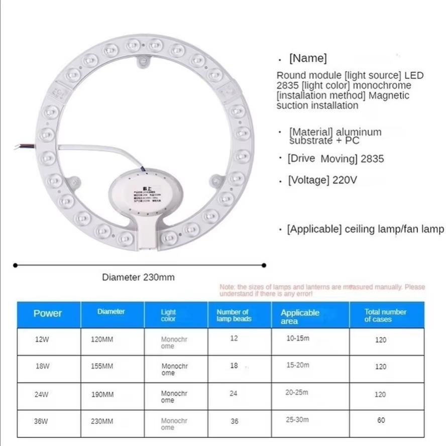 Modulo LED ad Alta Luminosità Pannello ad Anello LED Luce Circolare AC220V-240V Pannello Circolare LED per Soffitto La Scheda Lampada Circolare