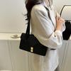Stylish Vintage Pu Shoulder Bag For Women Chic Lock Closure Square Handbag Soft Material Crossbody Bag