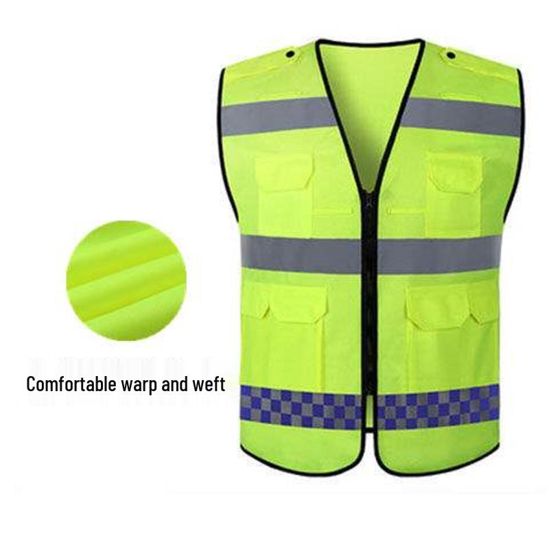 Fluorescent Reflective Traffic Safety Vest for Construction and Road Patrol