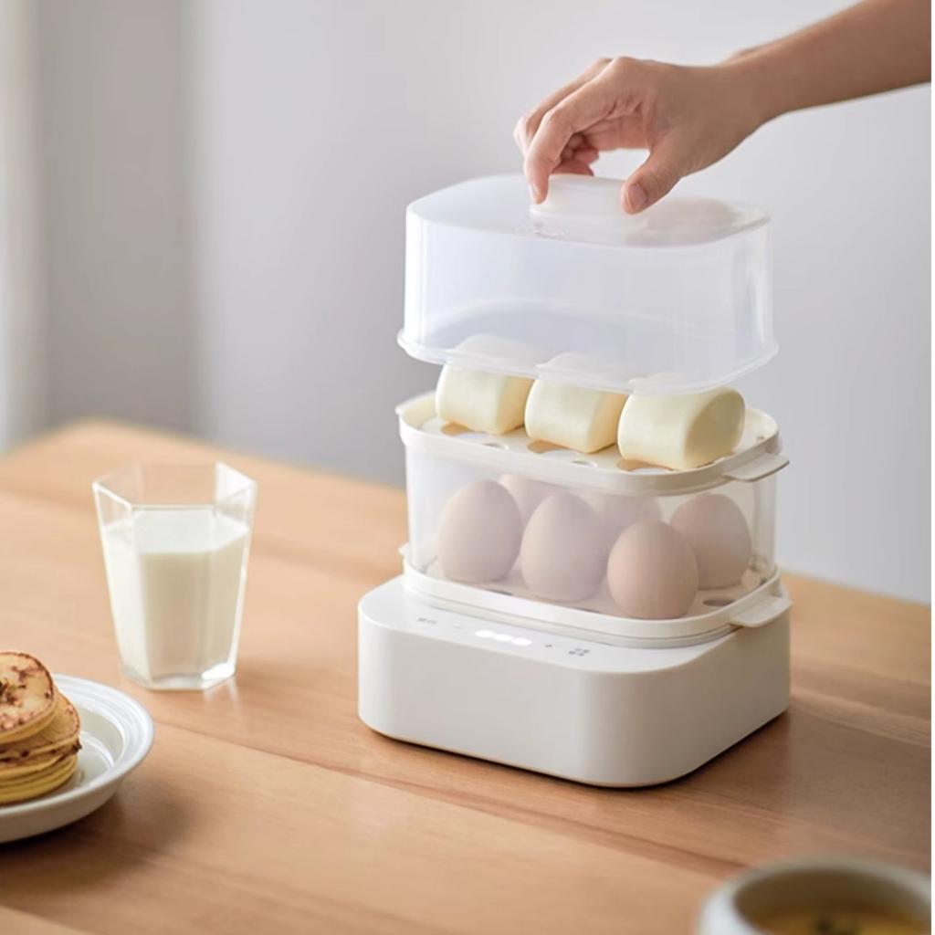 220V Household Electric Egg Boiler Mini Egg Steamer for Breakfast Food Steaming Cooking Machine Multi Cooker with Reservation
