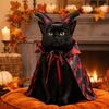 1 Conjunto de Roupas Góticas de Diabo para Pets, Tiara Ajustável com Chifres de Diabo, Capa com Estampa de Morcego, Conjunto de Fantasia de Diabo para Cães Gatos Halloween Roupa de Festa Cosplay para Gatos Cães