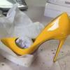 European and American New Sexy Plus Size Pointed-toe High Heels Stiletto Single Shoes Women's Shoes 12 Cm