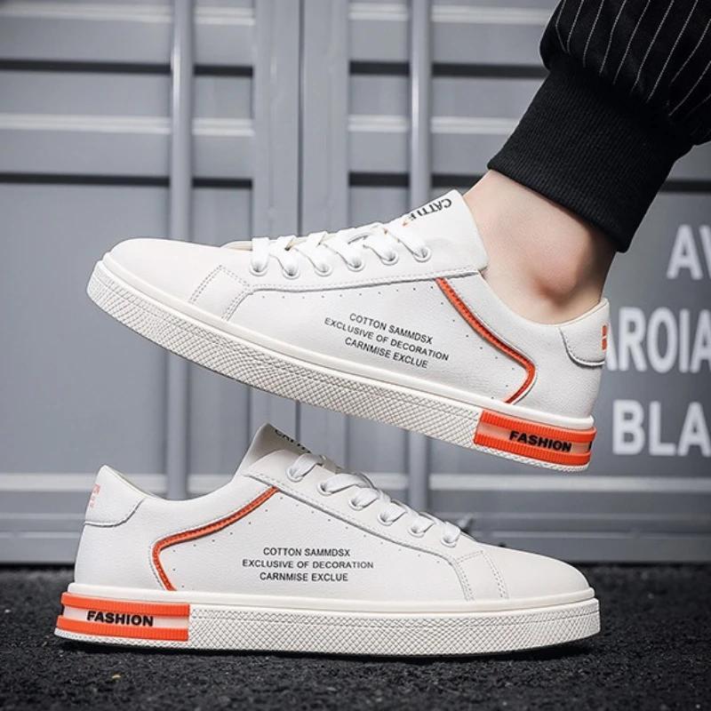 Fashion Skate Shoes Men Leather Flat Lace-up Cheap Casual Low-top Walking Shoes Summer Trendy 2025 New Outdoor Sneakers Man