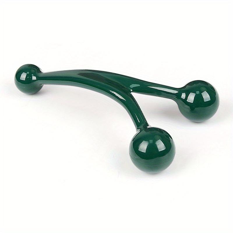 

1 piece handheld full body 3-ball massager - durable plastic round face roller, self-massage tool зелений