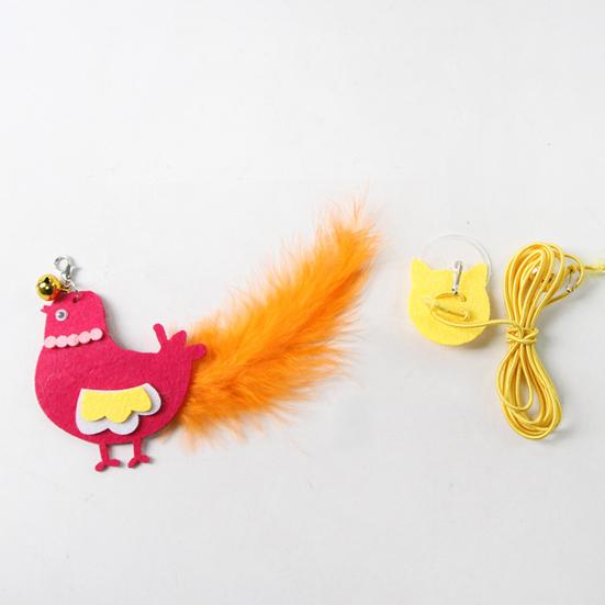 Swinging Interactive Cat Toy Elastic Rope Cat Teaser Self-play Cat Toy with Feathers Bell for Indoor Cats Solo Play And Hunting Instinct